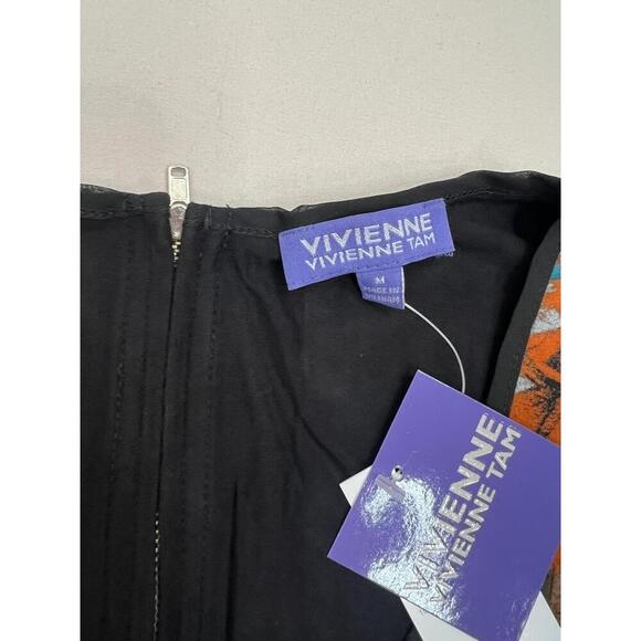 Vivienne Tam Womens Size M Multi Abstract Asymmetrical Sleeveless Blouse - Picture 4 of 9